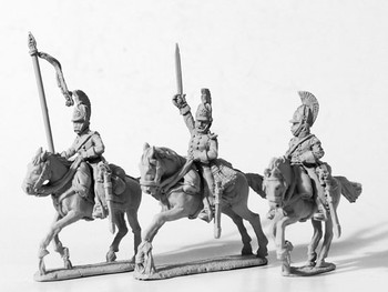 Napoleonic Russian Dragoon Command Galloping (1812-14) - Available to Order