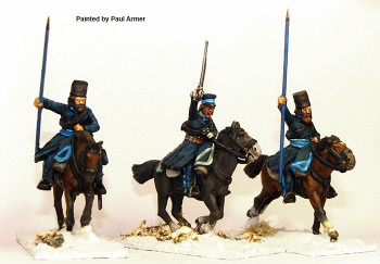 Napoleonic Russian Ataman Cossack Polk Command (Winter Dress) Galloping - Available to Order
