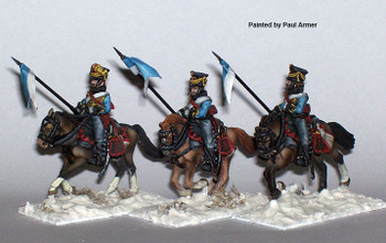Napoleonic Russian Hussars, Front Rank, Wearing Pelisses Galloping, 1809 Kiwers, Lances - Available to Order