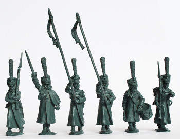 Napoleonic Russian Grenadier Command in Greatcoats, Marching - Available to Order