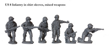 WWII USA Infantry in Shirt Sleeves, Mixed Weapons - Available to Order