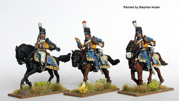 Napoleonic 1806 Prussian Army Hussar Command in Mirlitons, Galloping - Available to Order