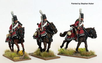 Napoleonic 1806 Prussian Army Hussars in Mirlitons, Shouldered Swords, Galloping - Available to Order