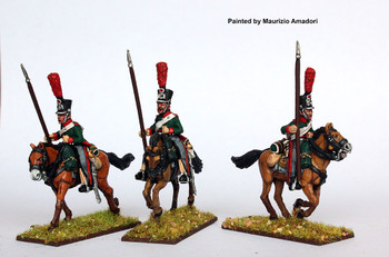 Napoleonic French 1st Eclaireur Regt. (Young Guard), Galloping, Lances Upright, 1814 - Available to Order