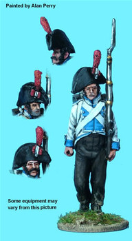 40mm Peninsular Spanish Line Infantryman Advancing, Shouldered Arms, Overalls, 1805 Uniform - Available to Order