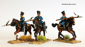 Napoleonic Prussian Landwehr Cavalry in Litewka, Charging, Levelled Lance - Available to Order