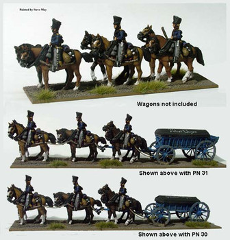Napoleonic Prussian 6 Horse Foot Artillery Team - Available to Order