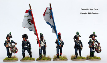 Revolutionary French Light Infantry Command Advancing Short Tailed Habits, Bicornes - Available to Order