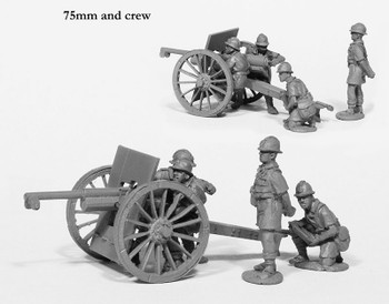WWII French Vichy 75mm Gun & Crew - Available to Order