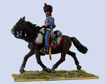 40mm Peninsular French Hussar, Sword Drawn, Trotting Horse - Available to Order
