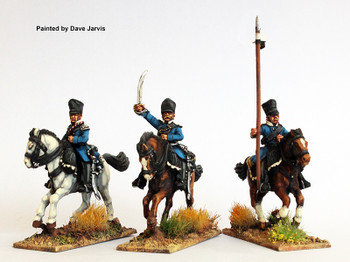 Napoleonic Prussian Landwehr Cavalry Command in Litewka Galloping - Available to Order
