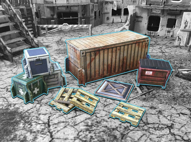 Battle Systems Urban Apocalypse Terrain Shipping Container - 28-35mm RPG / Wargames / 40k Necromunda Card Scenery