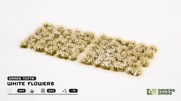 Gamers Grass White Flowers Grass Tufts - Basing Tufts for Miniature Games