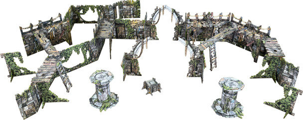 Maladum Overgrown Sanctum (Oblivion's Maw) Terrain - Fantasy Dungeon Crawler Game Immersive Pre-colored Scenery for Solo, Co-op and Adversarial Play