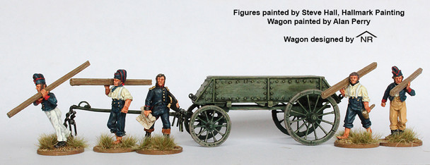 Napoleonic French Pontoon Wagon w/ Pontoniers - Available to Order
