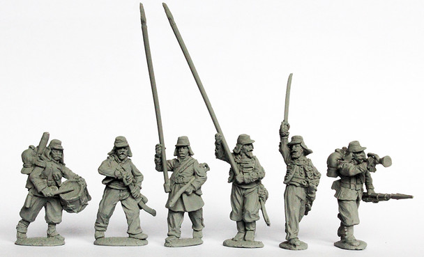 War of the Triple Alliance (1864-70) Argentine Infantry Command Advancing, Kepis w/ Havelocks - Available to Order