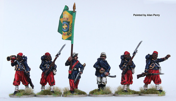 War of the Triple Alliance (1864-70) Brazilian Bahia Zouave Command Advancing - Available to Order