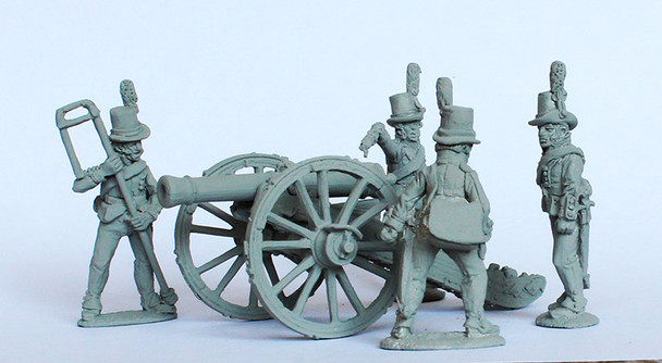 Napoleonic Danish-Norwegian Army Foot Artillery Firing 6pdr in Round Hats 1803-08 - Available to Order