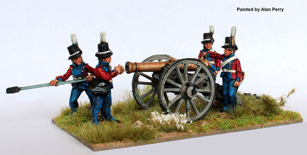 Napoleonic Danish-Norwegian Army Foot Artillery Loading 6pdr in Round Hats 1803-08 - Available to Order