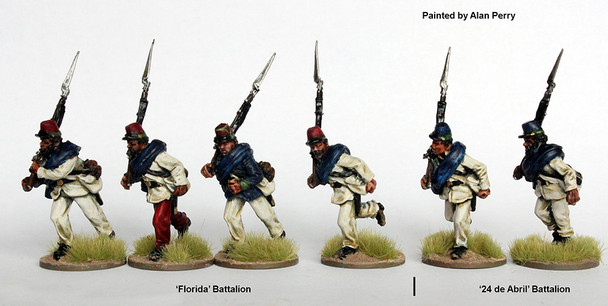 War of the Triple Alliance (1864-70) Uruguayan Infantry, Running ''Right Shoulder Shift'', ''Florida'' / ''24 de Abril'' Battalions - Available to Order