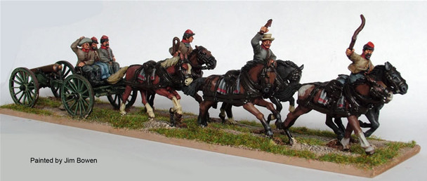ACW Confederate 6 Horse Limber at Full Gallop Plus gun - Available to Order