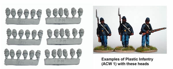 ACW Black Union Heads Wearing Forage Caps - Available to Order