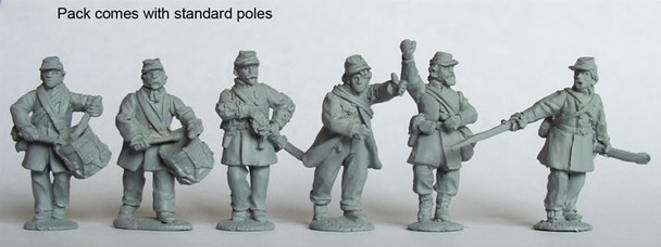 ACW Confederate Infantry Command in Frock Coats & Kepis Advancing - Available to Order