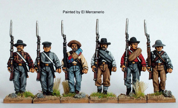 ACW Confederate Infantry in Shirts Advancing, Shouldered Arms - Available to Order