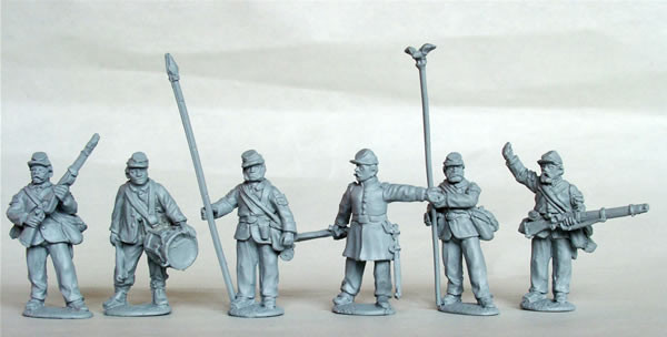 ACW Union Infantry Command in Sack Coats Standing - Available to Order