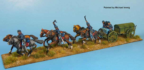 ACW Union Battery Wagon & Team at Full Gallop - Available to Order