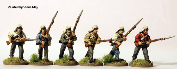 ACW Early Infantry in Shirts & Havelocks, Advancing - Available to Order