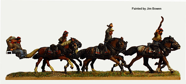 ACW Confederate 6 Horse Limber Team Galloping - Available to Order