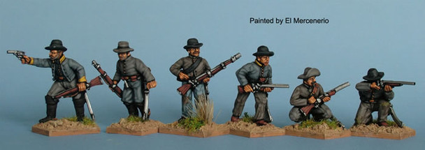 ACW Dismounted Confederate Cavalry Skirmishing, Slouch Hats, Various Firearms - Available to Order