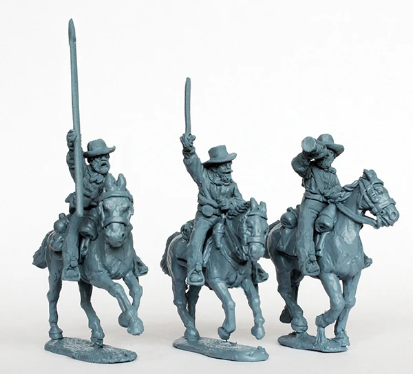 ACW Confederate Cavalry Command in Shirts Galloping - Available to Order