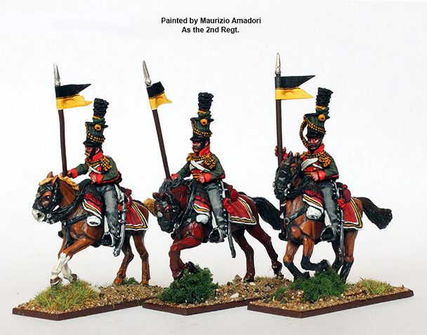 Napoleonic Austrian Uhlans, Galloping, Lance Upright - Available to Order