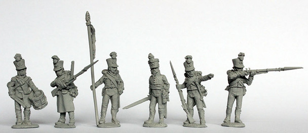 Napoleonic Austrian "German" Infantry Command in Shakos Standing - Available to Order