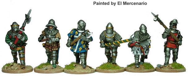 Agincourt Dismounted Men at Arms Advancing w/ Polearms - Available to Order
