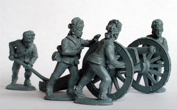 AWI British Royal Artillery in Cap-Hats Running Up 6pdr - Available to Order