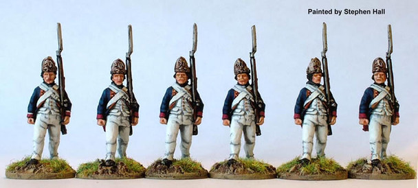 AWI Hesse-Cassel Fusiliers Advancing, Shouldered Arms - Available to Order