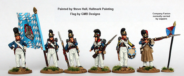 Napoleonic Bavarian Line Infantry Command Standing 1812 - Available to Order