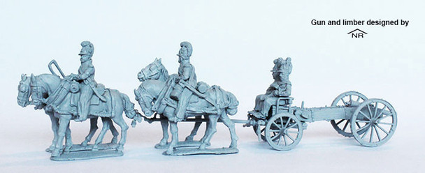 Napoleonic Bavarian 4 Horse Limber w/ 6pdr - Available to Order