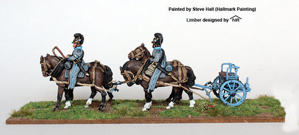 Napoleonic Bavarian 4 Horse Limber, No Gun or Seated Crew - Available to Order