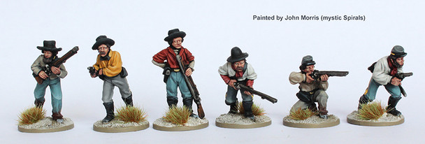 ACW Dismounted Confederate Cavalry in Shirts Skirmishing w/ Various Weapons - Available to Order
