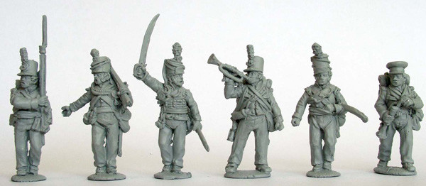 Napoleonic British Hanoverian Light Field Battalion Command Advancing, Rifle Uniforms - Available to Order