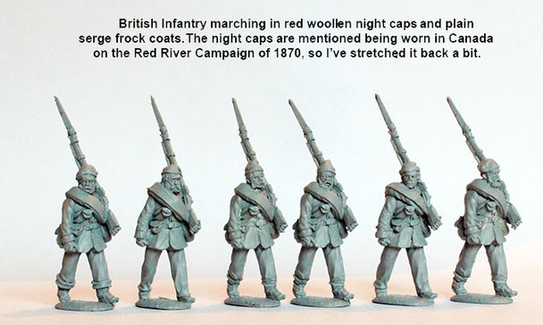 British Intervention Force (1860s) Line Infantry Marching, Campaign Dress, Night Caps & Plain Frock Coats - Available to Order