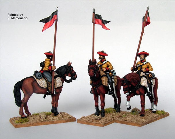 Carlist War Carlists Lancers in Tailed Coatees, Upright Lance, Mounted on Standing Horses - Available to Order
