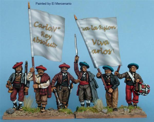 Carlist War Carlists Non-Uniformed Volunteer Command Wearing Basque Bonnets - Available to Order