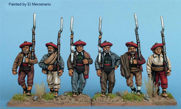Carlist War Carlists Non-Uniformed Volunteers Wearing Basque Bonnet, Marching - Available to Order