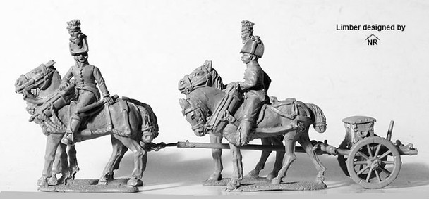 Napoleonic Austrian 4 Horse Foot Artillery Limber, No Gun - Available to Order
