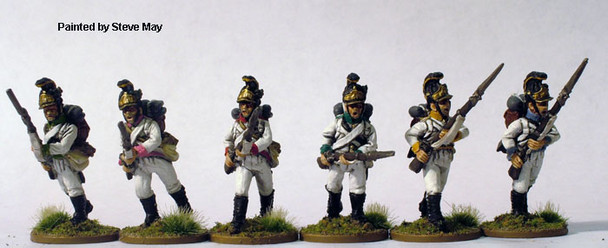 Napoleonic Austrian "German" Fusiliers in Helmets Attacking - Available to Order